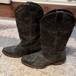 Leather cowboy boots